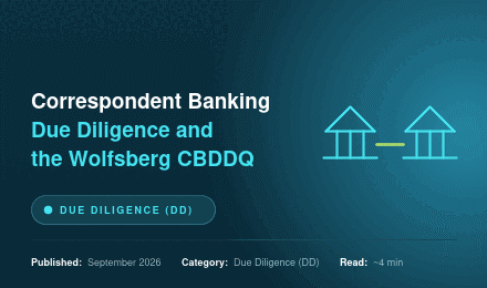 Correspondent Banking Due Diligence and the Wolfsberg CBDDQ